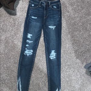 Dark wash ripped American Eagle jeans